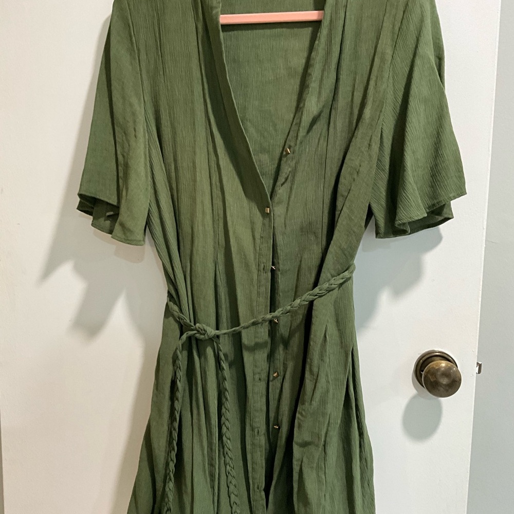 Zara Olive Long Sleeve Dress